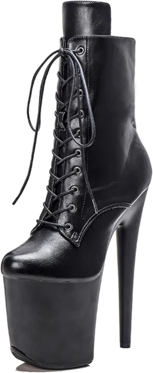 WUXIN H&P 8 Inch Pole Dance Boot Shoes, Exotic Stiletto Platform Heels