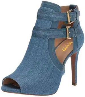 XYD Women Peep Toe Sandal Ankle Booties Dual Buckled Straps Stiletto Heels Stylish Cutout Event Party Pumps Shoes
