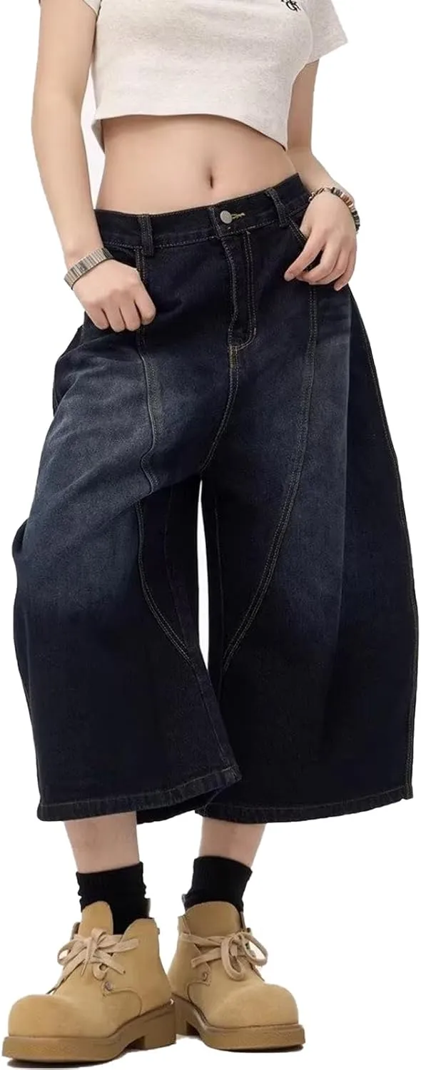 Y2k Baggy Jean Shorts Jorts Y2k Hip Hop Shorts Skater Jeans Grunge Jorts Aesthetic Pants
