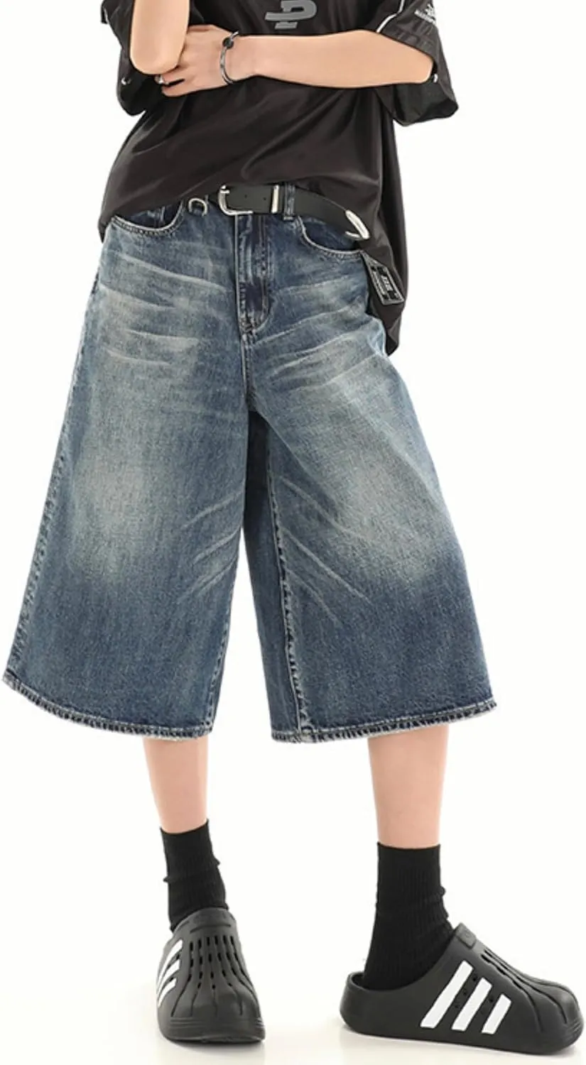 Y2k Baggy Jean Shorts Jorts Y2k Hip Hop Shorts Skater Jeans Grunge Jorts Aesthetic Pants