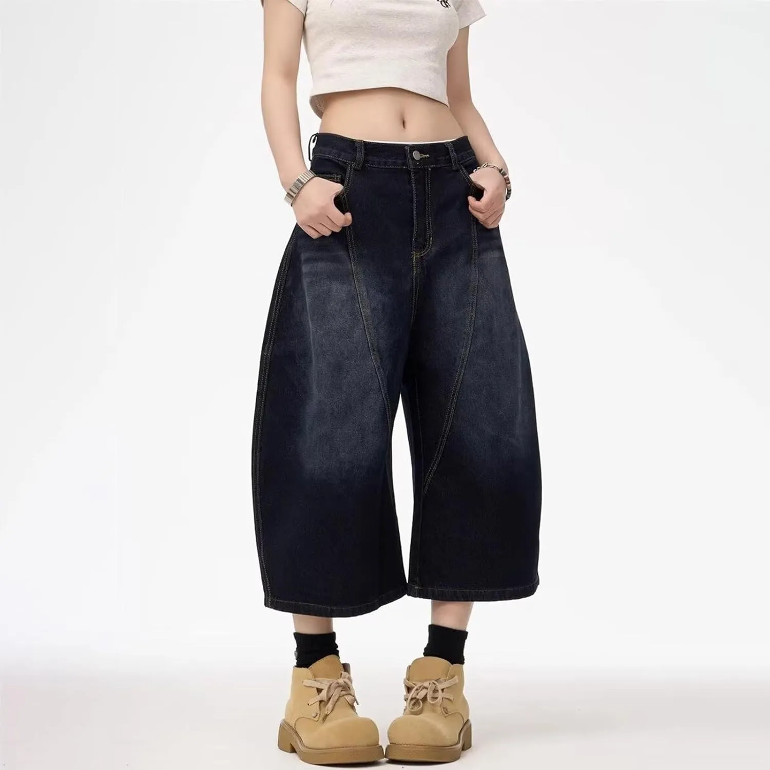 Y2k Baggy Jean Shorts Jorts Y2k Hip Hop Shorts Skater Jeans Grunge Jorts Aesthetic Pants