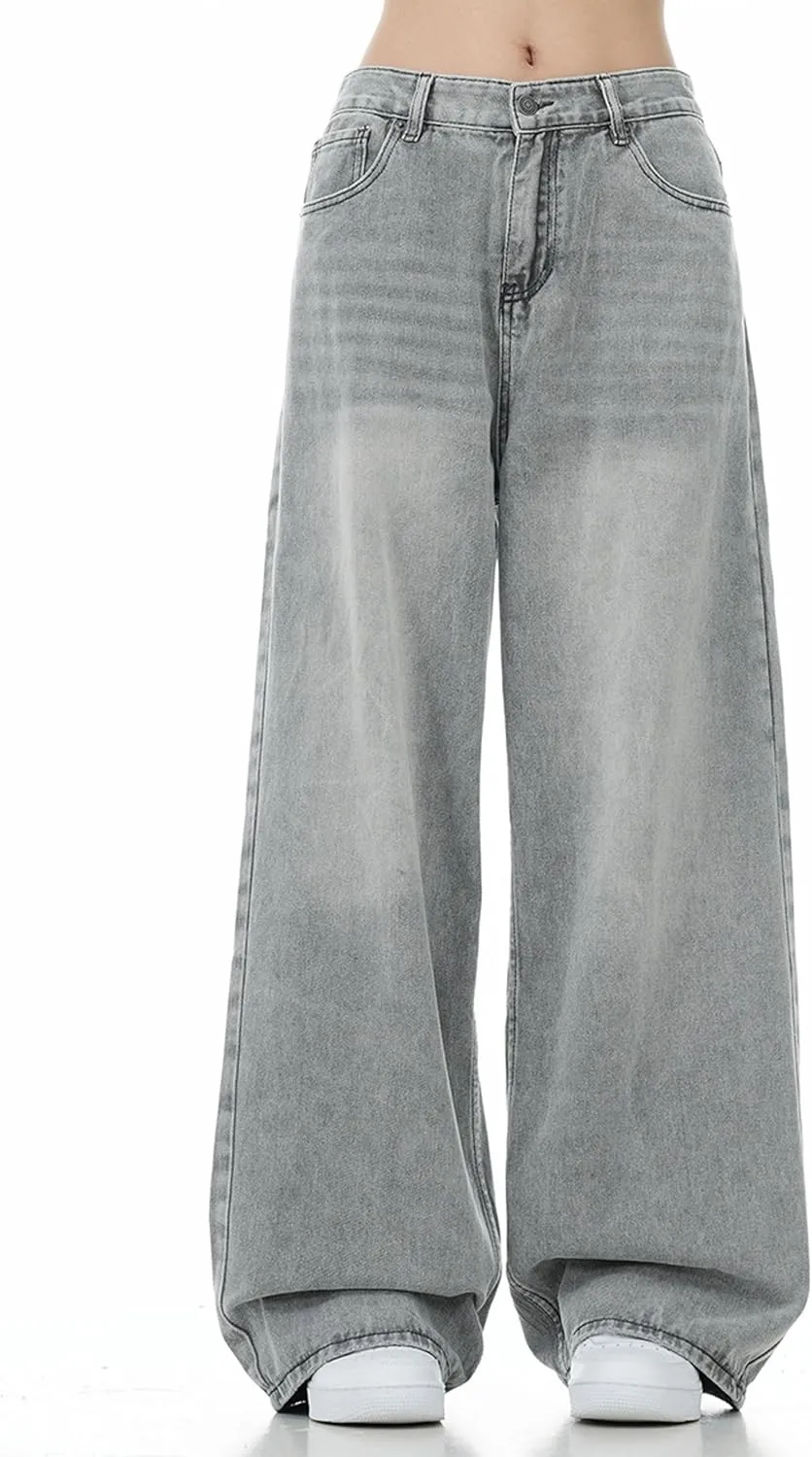 Y2K Baggy Jeans Men Women Hip Hop Skater Jeans Vintage Dance Skateboard Pants Straight Leg Denim Jeans