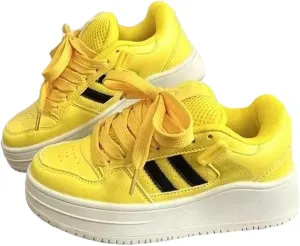 Y2K Chunky Sole Sneakers for Women - Platform Loafers, Comfortable Casual Trainers for Everyday Wear and Stylish