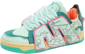 Y2K Color Block Sports Sneakers for Women Stylish Y2K Unisex Casual Shoes for School Walking or Daily Wear with Bold Design and Comfortable Fit