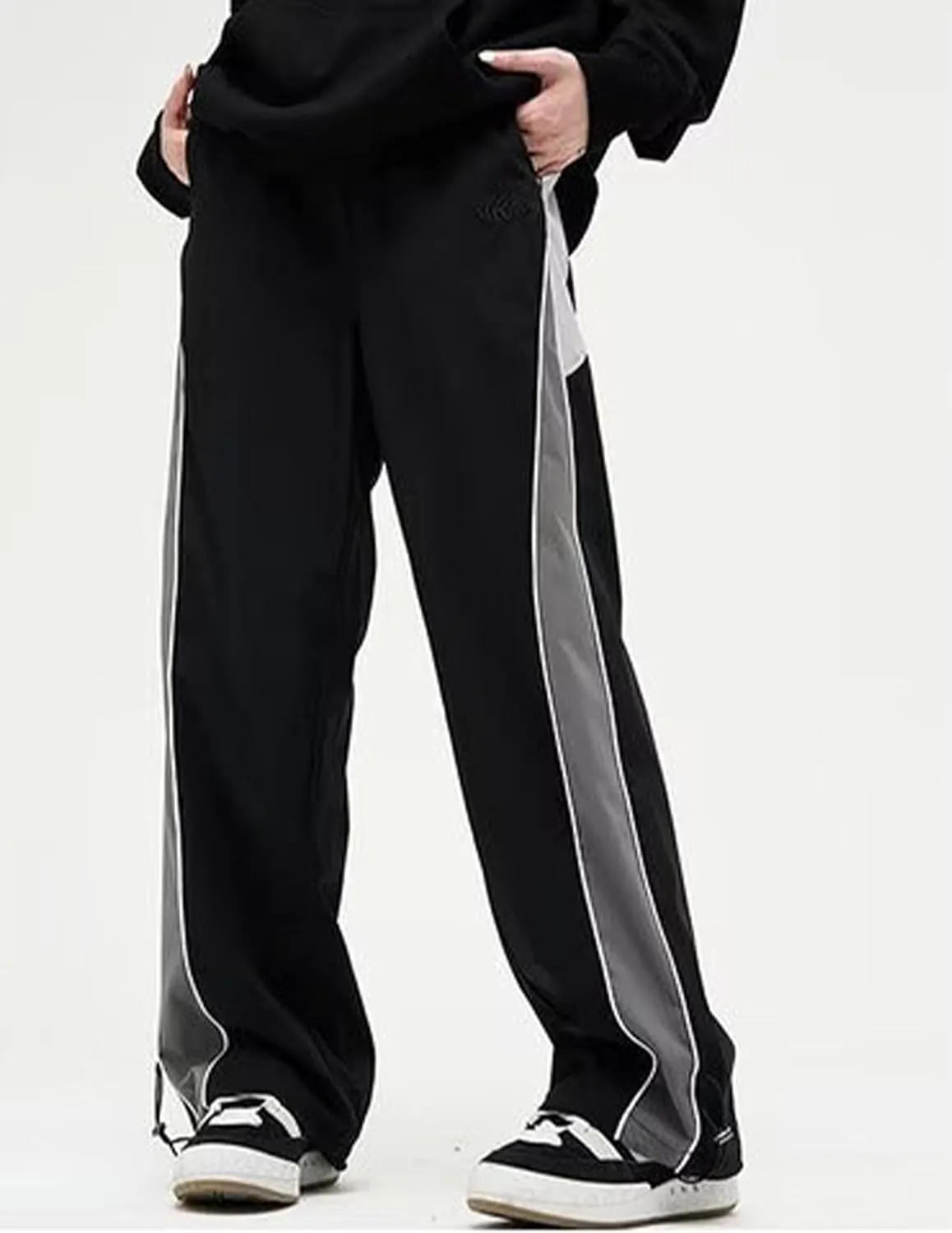 Y2k Pants Men Block Color Sweatpants Hip Hop Streetwear Pants Baggy Wide Leg Sweatpants Jogger Pants