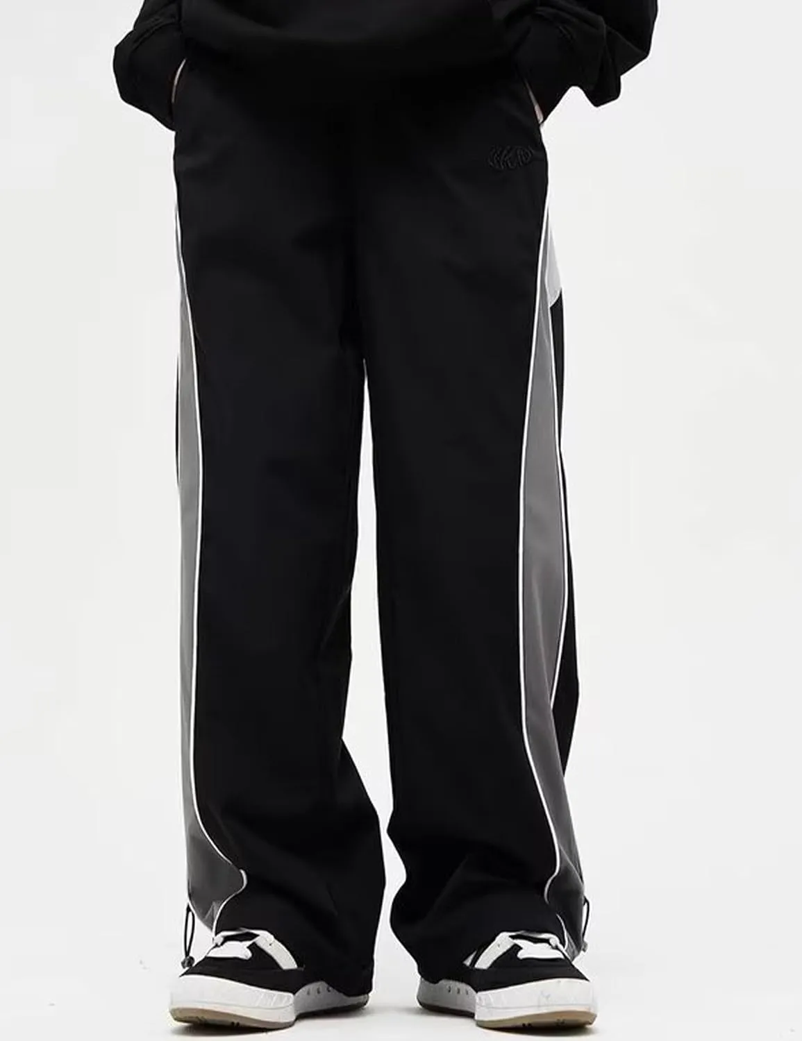 Y2k Pants Men Block Color Sweatpants Hip Hop Streetwear Pants Baggy Wide Leg Sweatpants Jogger Pants