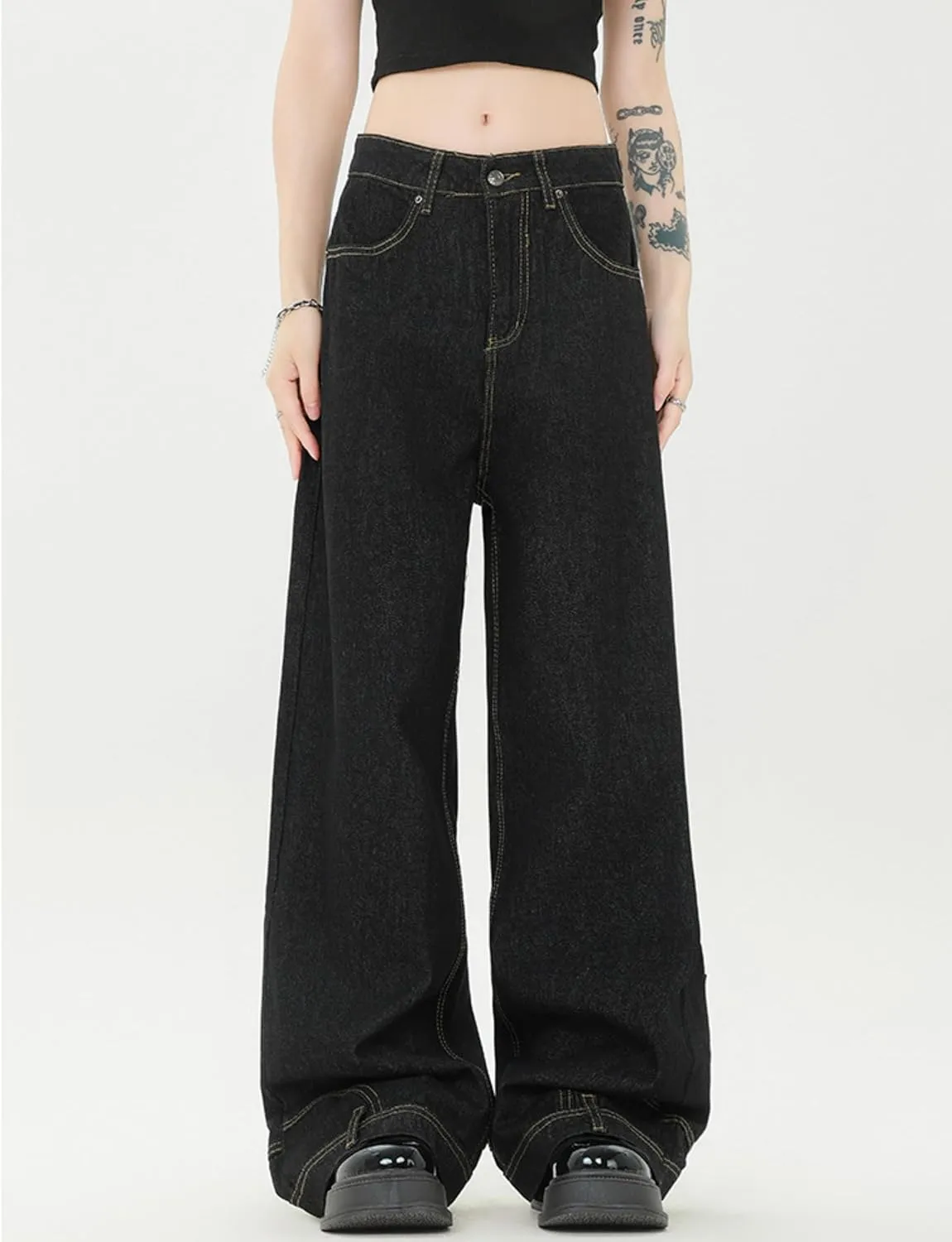 Y2k Pants Men's Aesthetic Baggy Jeans Vintage Hip Hop Cargo Jeans Pocket Reverse Novelty Jeans for Women