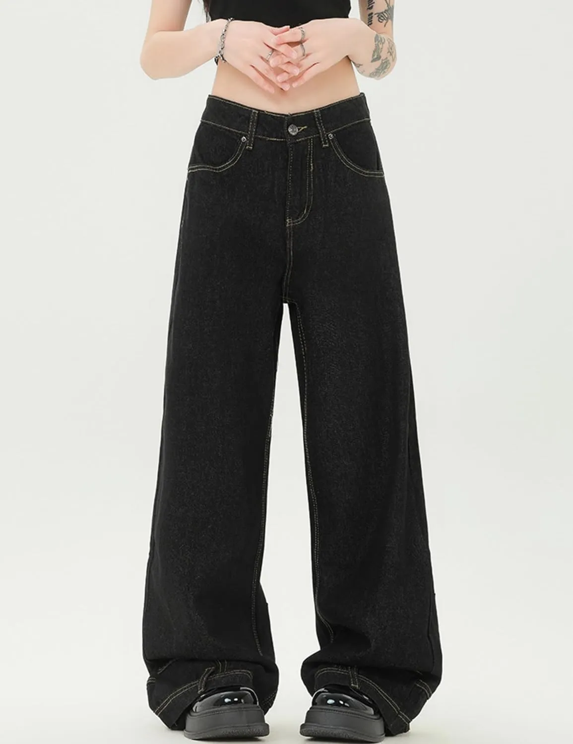 Y2k Pants Men's Aesthetic Baggy Jeans Vintage Hip Hop Cargo Jeans Pocket Reverse Novelty Jeans for Women