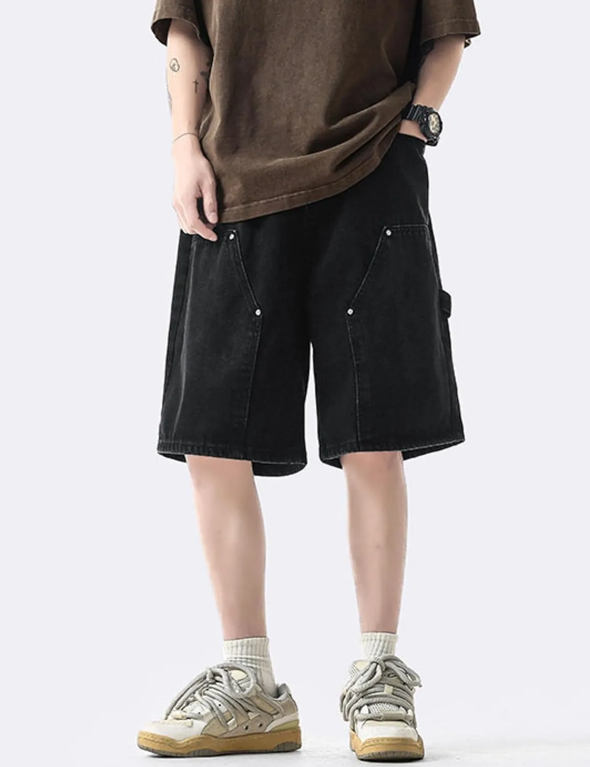 Y2k Shorts Baggy Jean Shorts Skater Jeans Hip Hop Shorts Jorts Y2k Grunge Shorts
