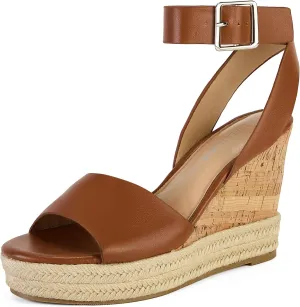 Yavero Women's Espadrille Wedge Sandals Open Toe Platform Sandals with Ankle Strap Stylish Cork Wedges for Summer
