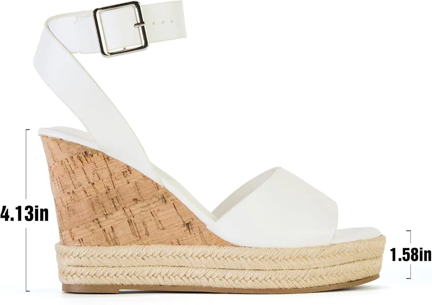 Yavero Women's Espadrille Wedge Sandals Open Toe Platform Sandals with Ankle Strap Stylish Cork Wedges for Summer