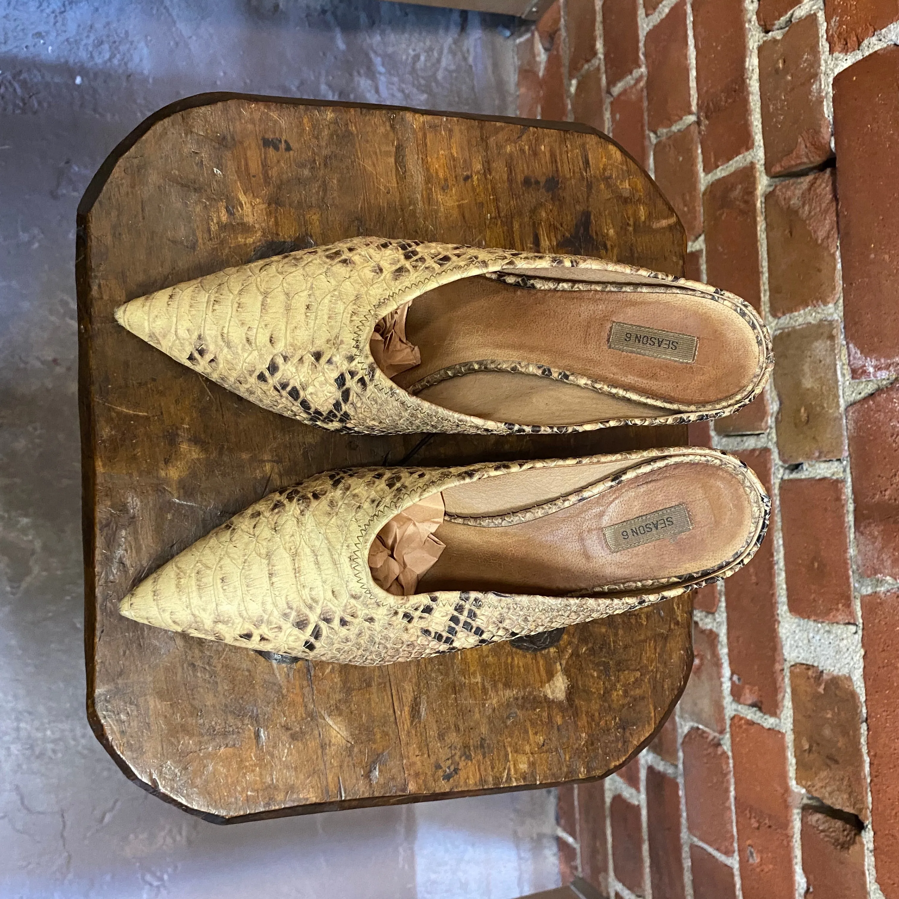 YEEZY snakeskin Season 6 mules