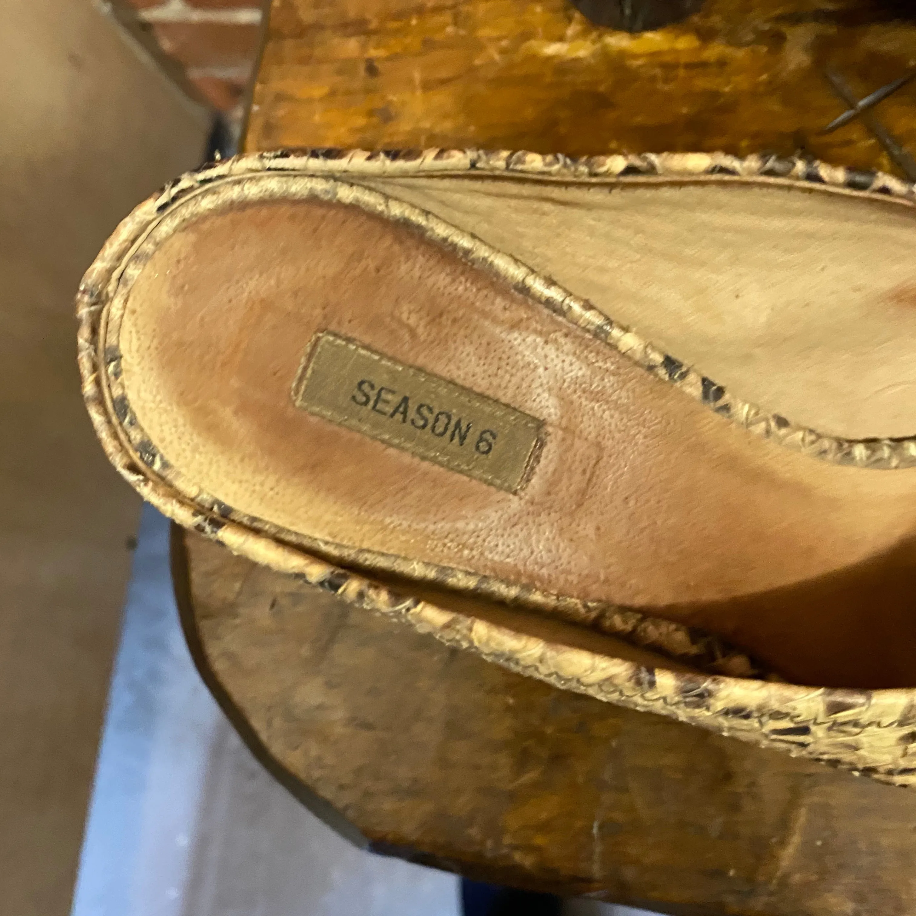 YEEZY snakeskin Season 6 mules