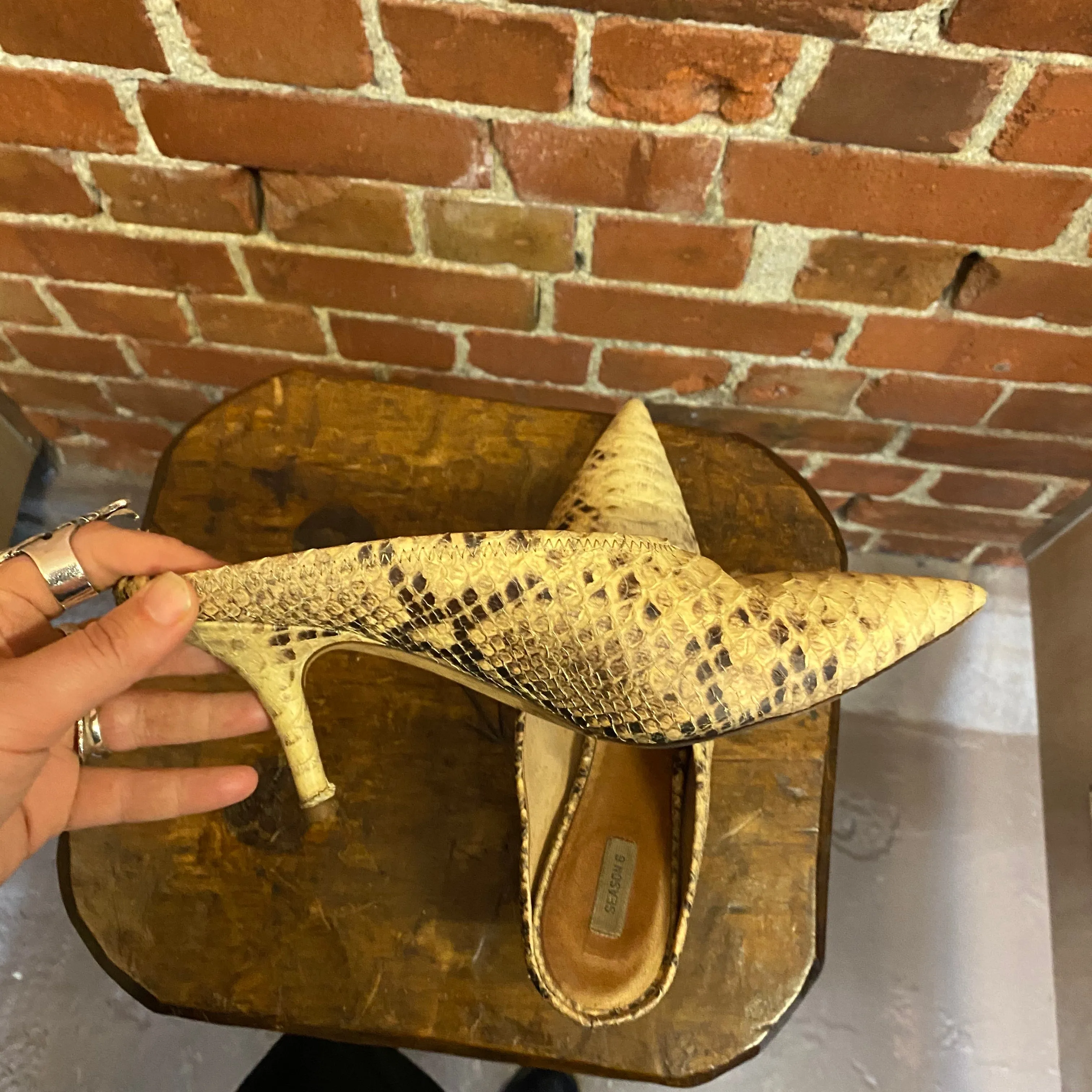 YEEZY snakeskin Season 6 mules