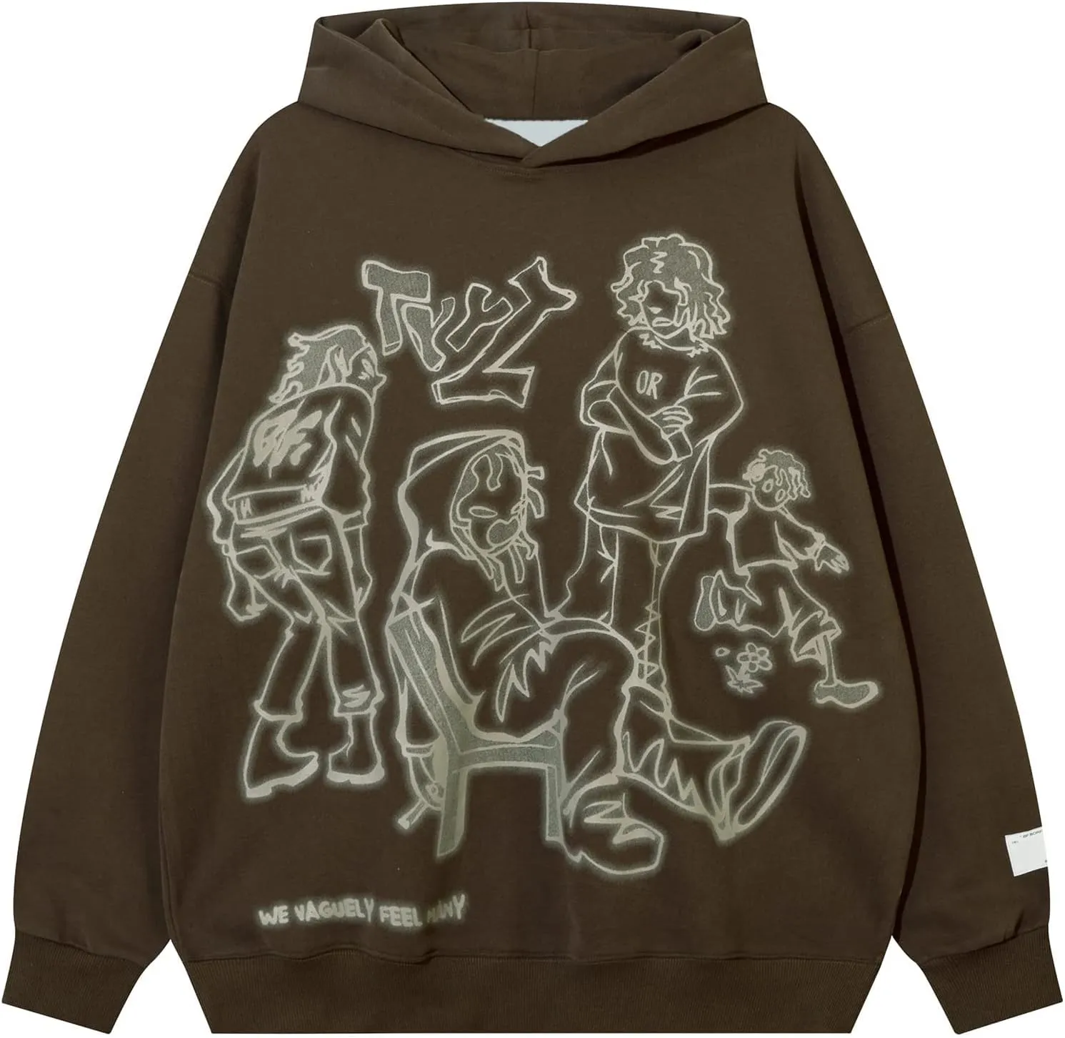 YEOU Men's Fashion Pullover Hoodie Sweatshirt Fleece Y2K Harajuku Hip Hop Streetwear Casual Sweatshirt Hooded