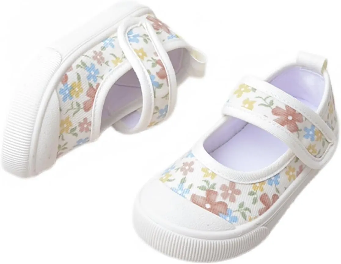 YIBLBOX Girl Canvas Sneakers Toddler Girl Mary Jane Flats Casual School Uniform Loafers Dress Shoe
