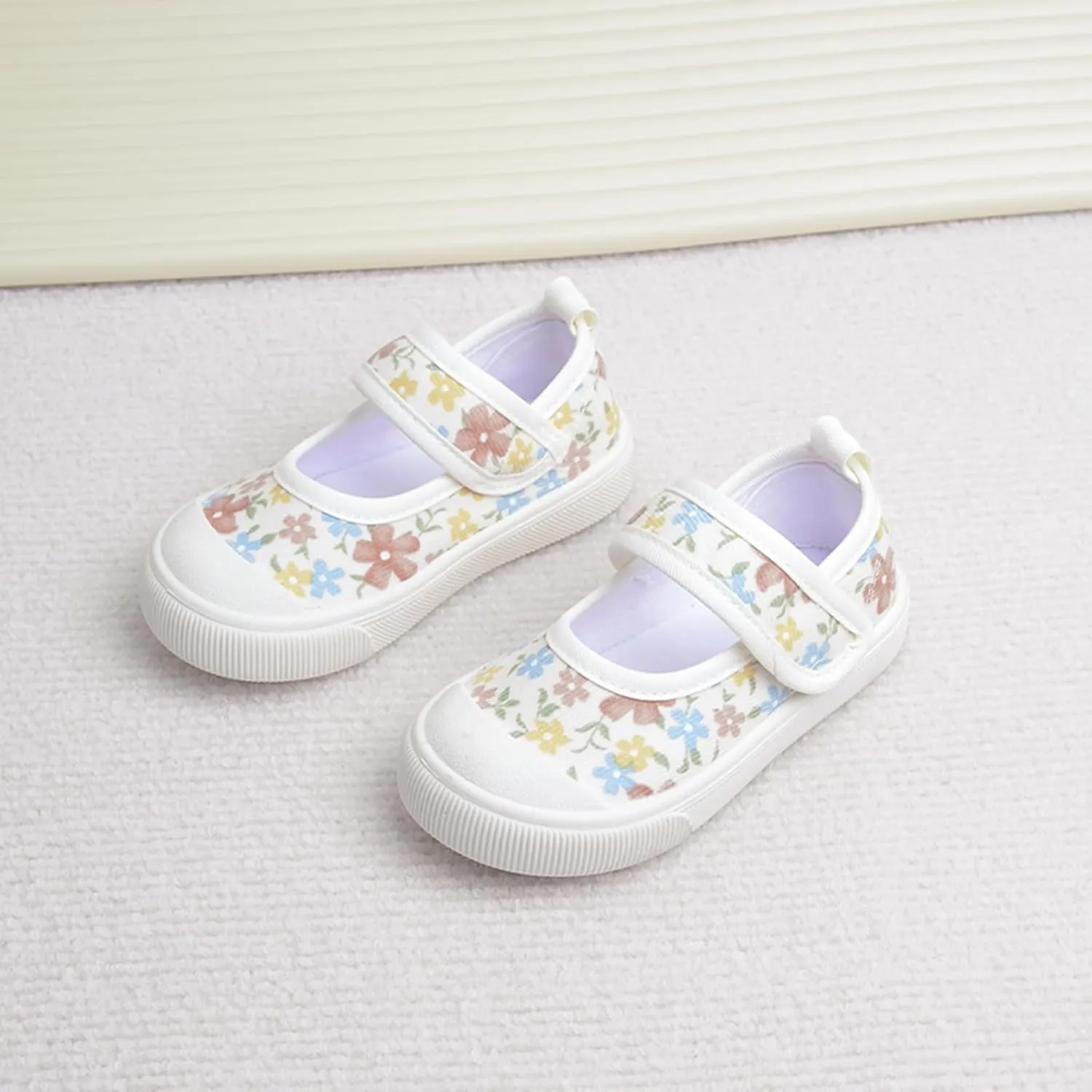 YIBLBOX Girl Canvas Sneakers Toddler Girl Mary Jane Flats Casual School Uniform Loafers Dress Shoe