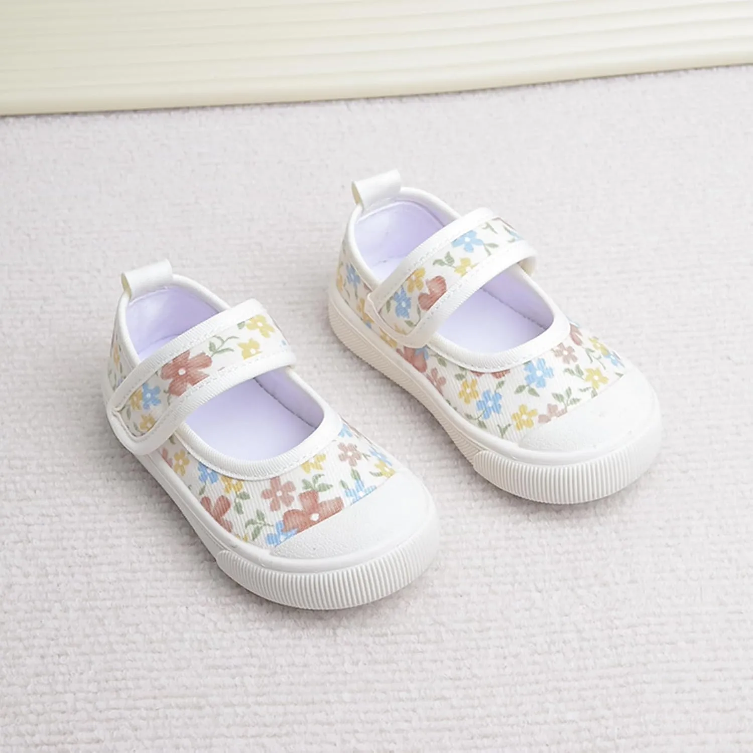 YIBLBOX Girl Canvas Sneakers Toddler Girl Mary Jane Flats Casual School Uniform Loafers Dress Shoe