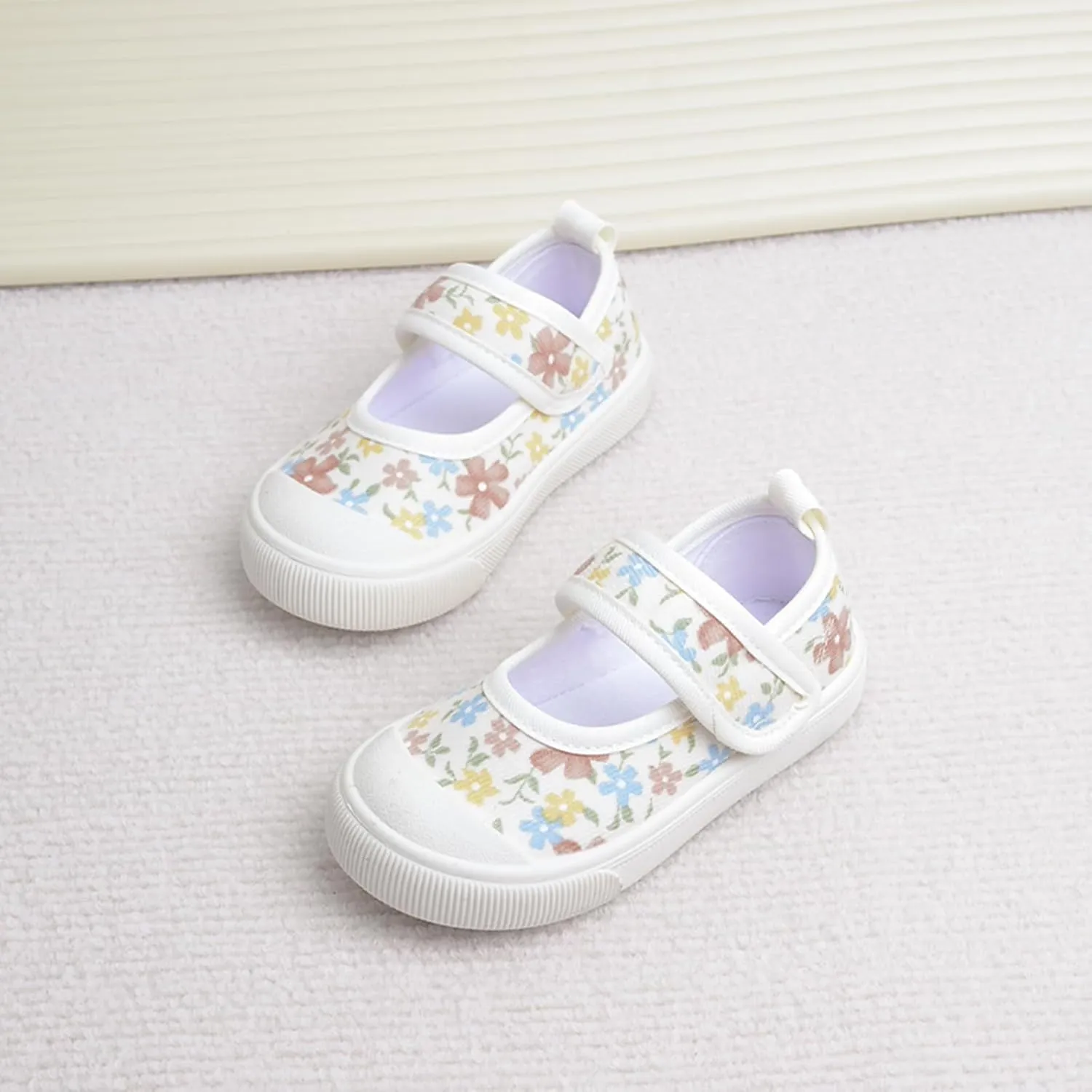 YIBLBOX Girl Canvas Sneakers Toddler Girl Mary Jane Flats Casual School Uniform Loafers Dress Shoe