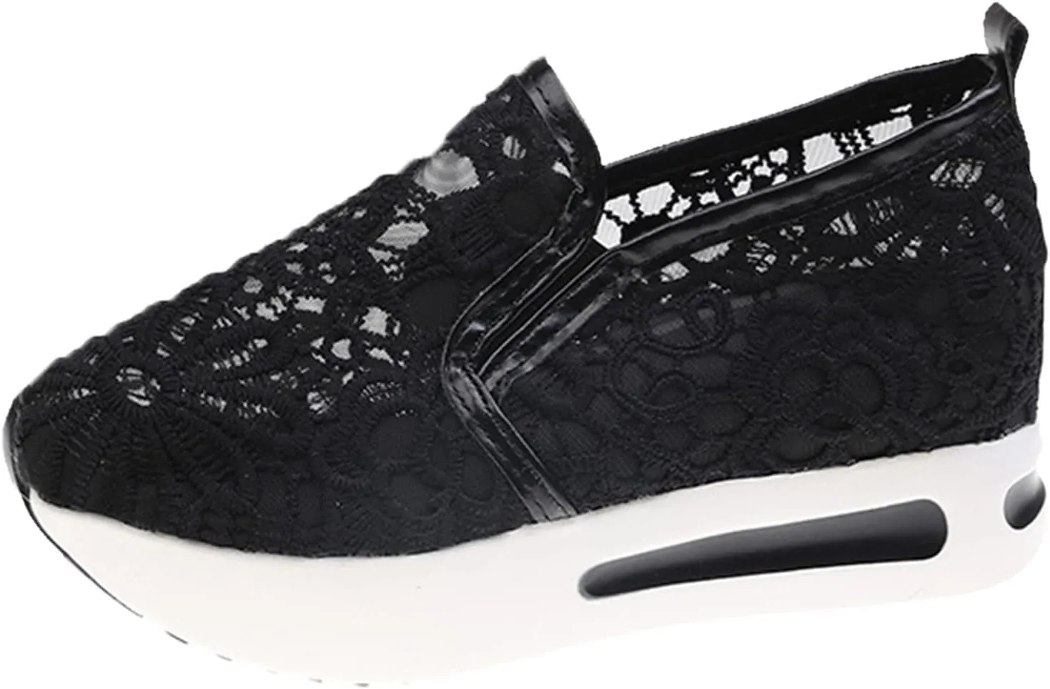 ZBYY Women's Fashion Sneakers Mesh Lace Slip On Sneaker Casual Summer Breathable Lightweight Walking Running Sneakers