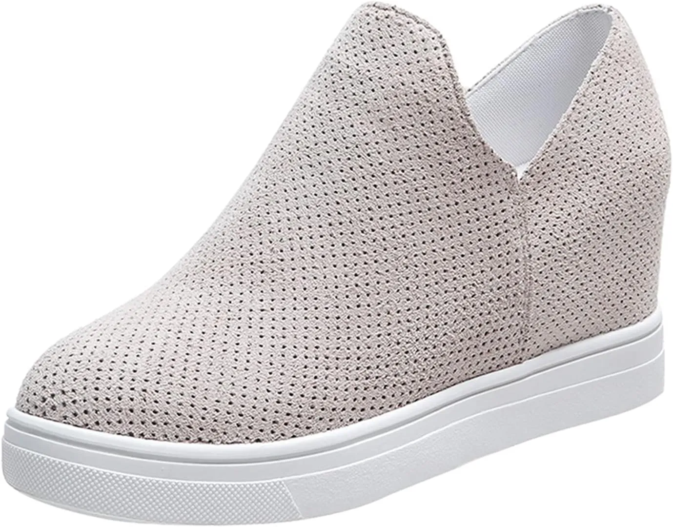 ZBYY Women's Platform Sneakers Hidden Heel Wedge Booties Canvas Shoes Fashion Walking Slip On Breathable Sneakers