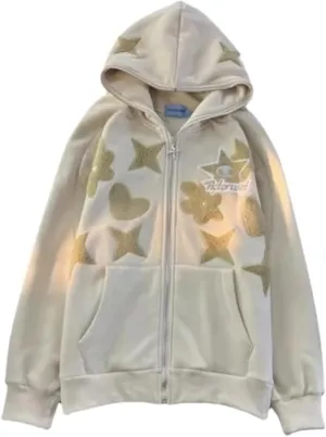 Zip Up Hoodie Women Y2K Kawaii Harajuku Clothes Gothic Web Sweatshirt Hip Hop Grunge Oversized Jacket Coat tops
