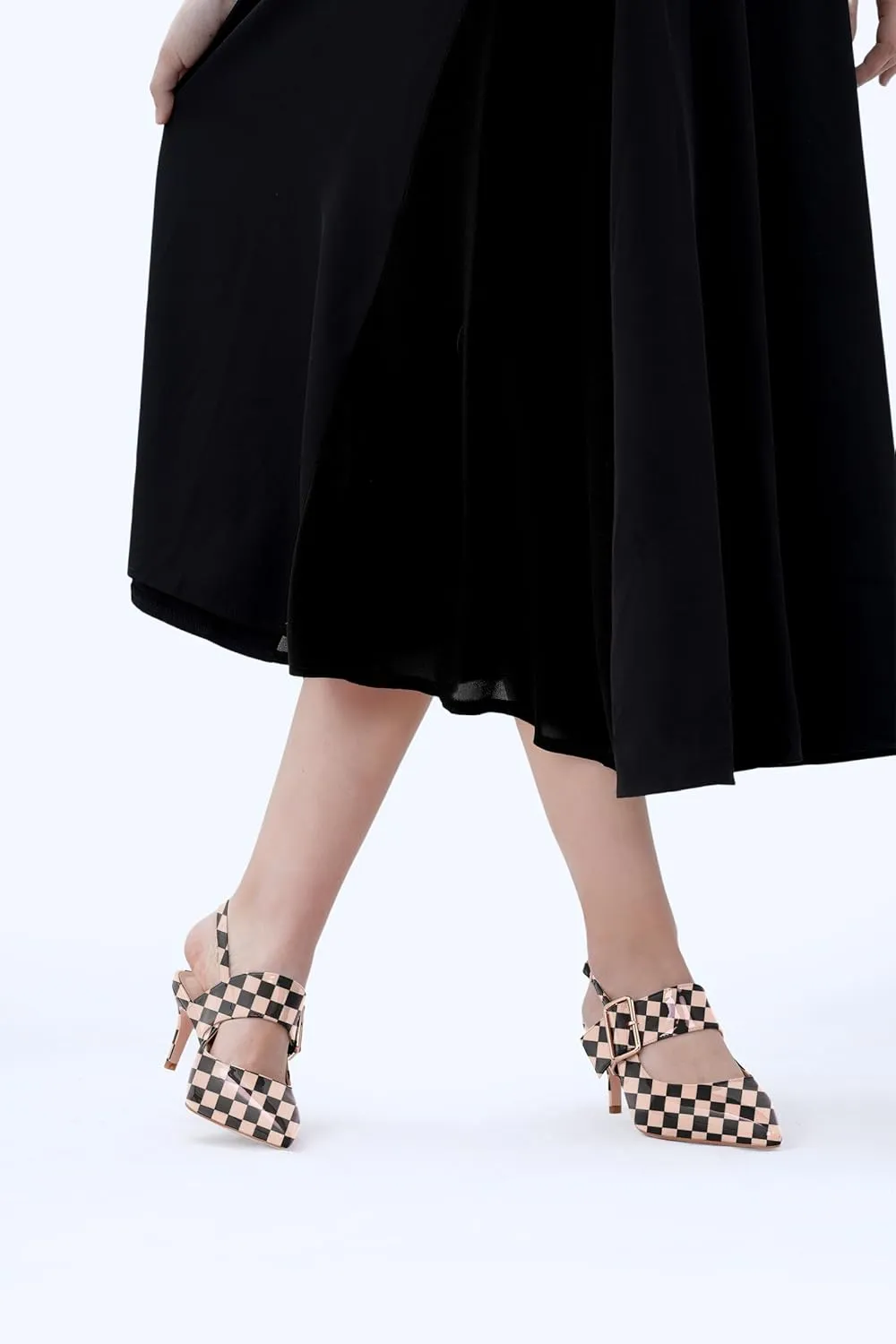 Z.Oufeier Women’s Slingback Low Stiletto Heels Close Pointed Toe Sandals Slip On Buckle Strap Mary Jane Dress Pumps Shoes