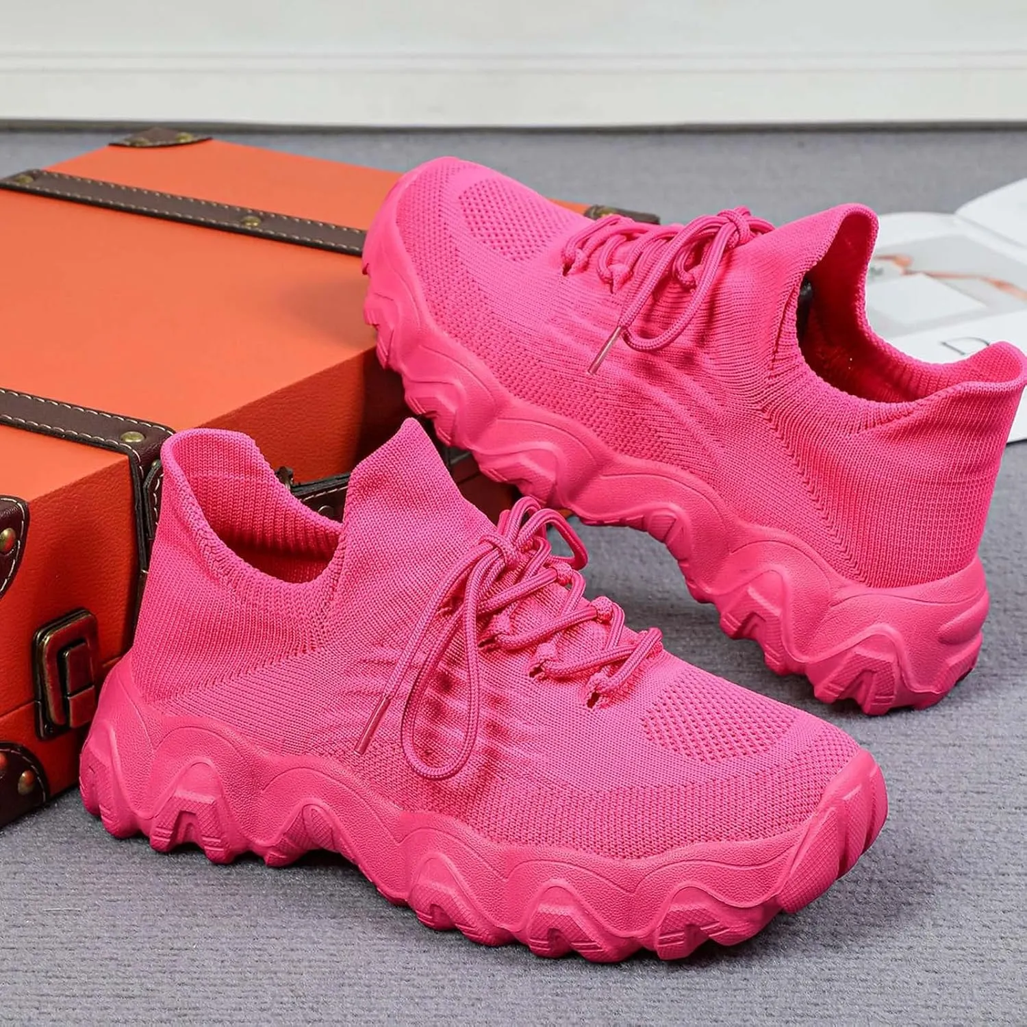 ZSpzx 2025 Summer Lace Up Low Top Slip On Sneakers, Women's Comfortable Breathable Knitted Sneakers, Casual Walking Shoes for Women,Lightweight Mesh Running Shoes,Women's Mesh Orthopedic Sneakers