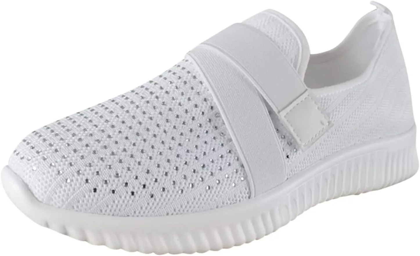 ZSpzx Arch Support Mesh Flats Shoes for Women Comfort Walking Sneakers Slip On Lightweight Comfy Breathable Slip On Shoes with Elastic Band Mesh Trainers Casual Low Top Shoes for Jogging Running