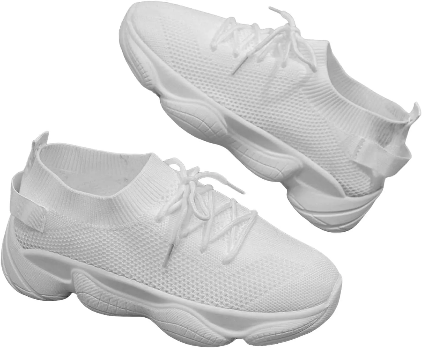 ZSpzx Orthopedic Platform Sneakers for Women Air Cushioned Padded Insole Slip on Walking Casual Shoes Arch Support Jogging Tennis Sneaker Plantar Fasciitis Breathable Comfy Lightweight Shoe