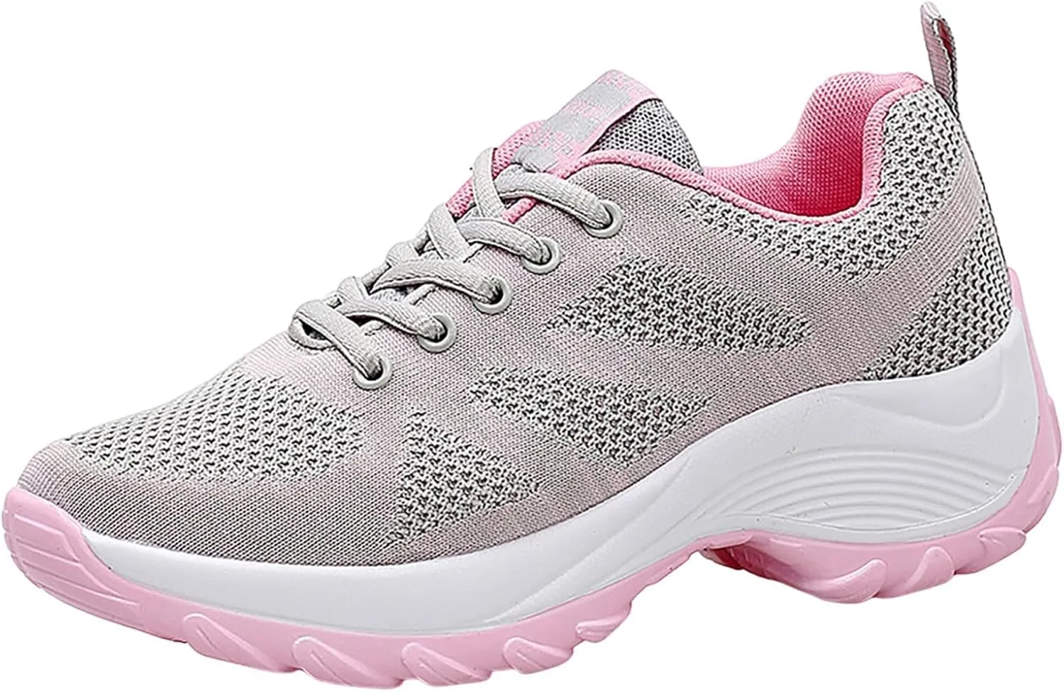 ZSpzx Orthopedic Walking Platform Shoes for Women Mesh Knit Breathable Running Sneakers Comfortable Non Slip Air Cushioned Arch Support Shoe Plantar Fasciitis Footwear Ladies Casual Footwear