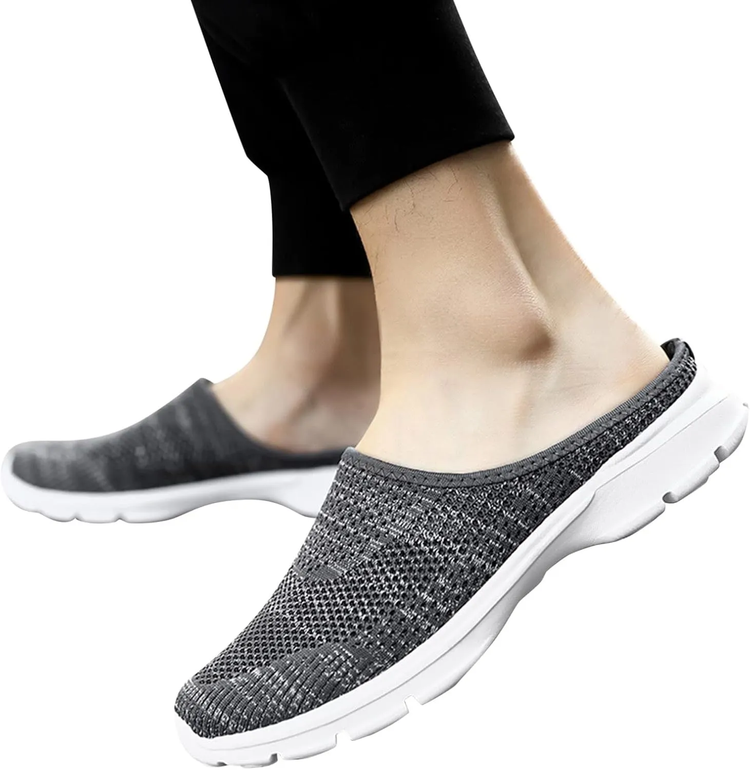 ZSpzx Quick Dry Casual Boat Shoes for Women Slip On Low Top Mesh Breathable Elastic Athletic Closed Toe Tennis Running Sneakers r Ladies Flat Fashion Casual Shoe for Gym Travel Daily Wear