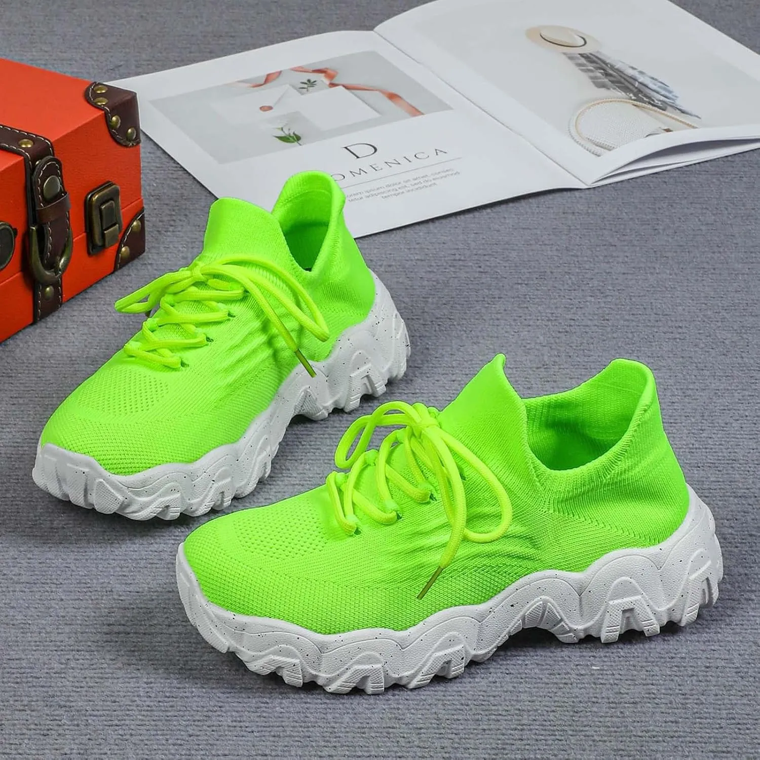 ZSpzx Women's Comfortable Breathable Knitted Sneakers, 2025 Summer Lace Up Low Top Slip On Sneakers, Casual Walking Shoes for Women,Lightweight Mesh Running Shoes,Women's Mesh Orthopedic Sneakers