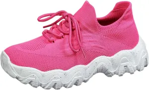 ZSpzx Women's Comfortable Breathable Knitted Sneakers, 2025 Summer Lace Up Low Top Slip On Sneakers, Casual Walking Shoes for Women,Lightweight Mesh Running Shoes,Women's Mesh Orthopedic Sneakers