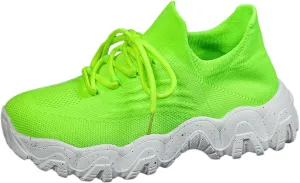 ZSpzx Women's Comfortable Breathable Knitted Sneakers, 2025 Summer Lace Up Low Top Slip On Sneakers, Casual Walking Shoes for Women,Lightweight Mesh Running Shoes,Women's Mesh Orthopedic Sneakers