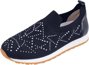 ZSpzx Women's Low-Top Slip Ons Fashion Sneakers Casual Knit Cutout Boat Shoes for Women Comfortable Flats Breathable Padded Insole Slip on Sneaker Ladies Jogging Tennis Footwear for Gym Travel